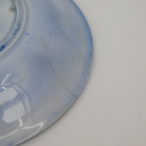 Podmore Walker Temple Pattern Antique Porcelain Blue Flow 6" Fruit Bowl FLAW - Picture 6 of 9